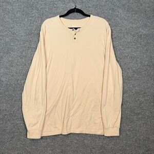 Katin Shirt Mens XL Beige Long‎ Sleeve Henley Tshirt Casual Surf Skate Stretch